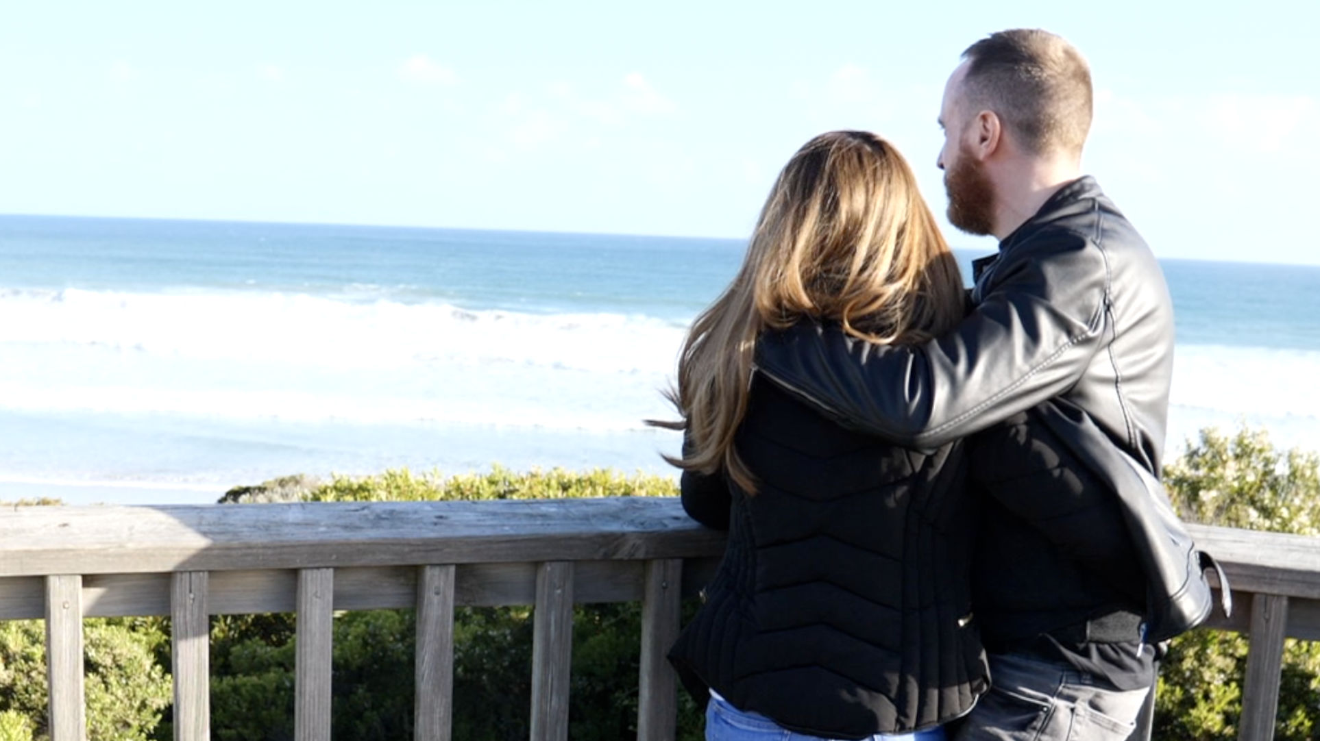 Dan Bacon with wife at beach