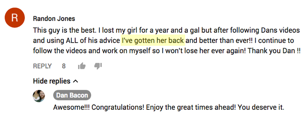 Ex back success stories - example 1