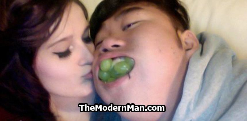 Fat Asian guy with pretty girlfriend