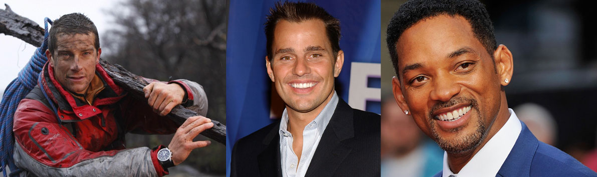 Good guy alpha males: Bear Grylls, Bill Rancic, Will Smith