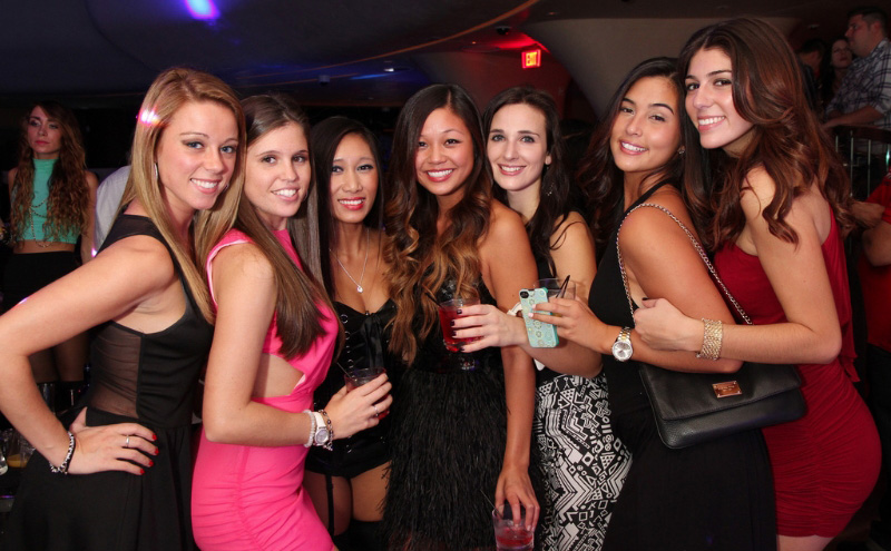 Group of women at a nightclub