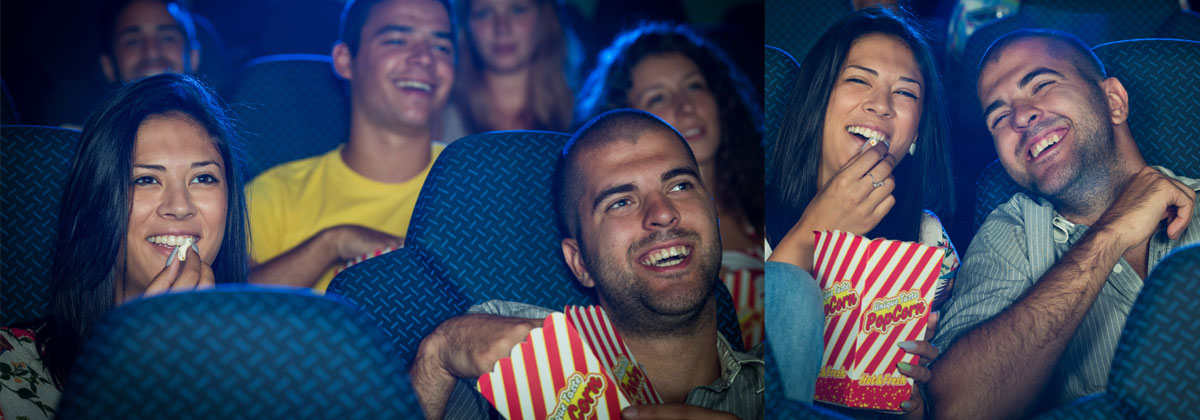 Happy couple at the cinema