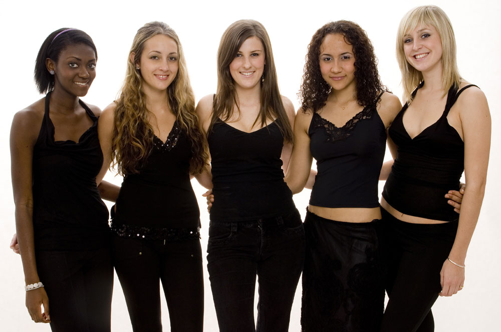 Group of mixed race girls