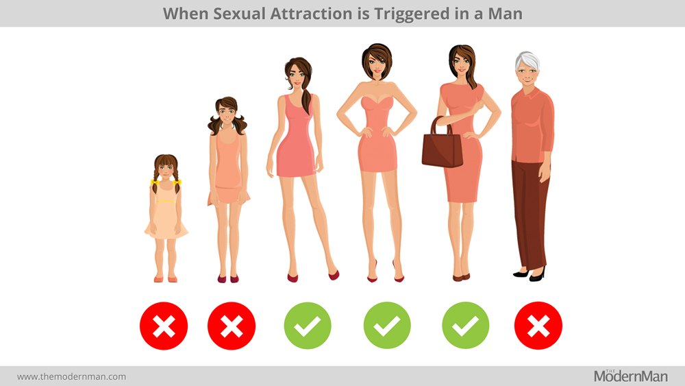 When sexual attraction is triggered in a man