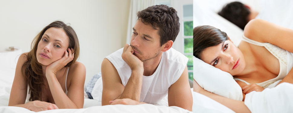 Woman feeling insecure about her attractiveness in the bedroom