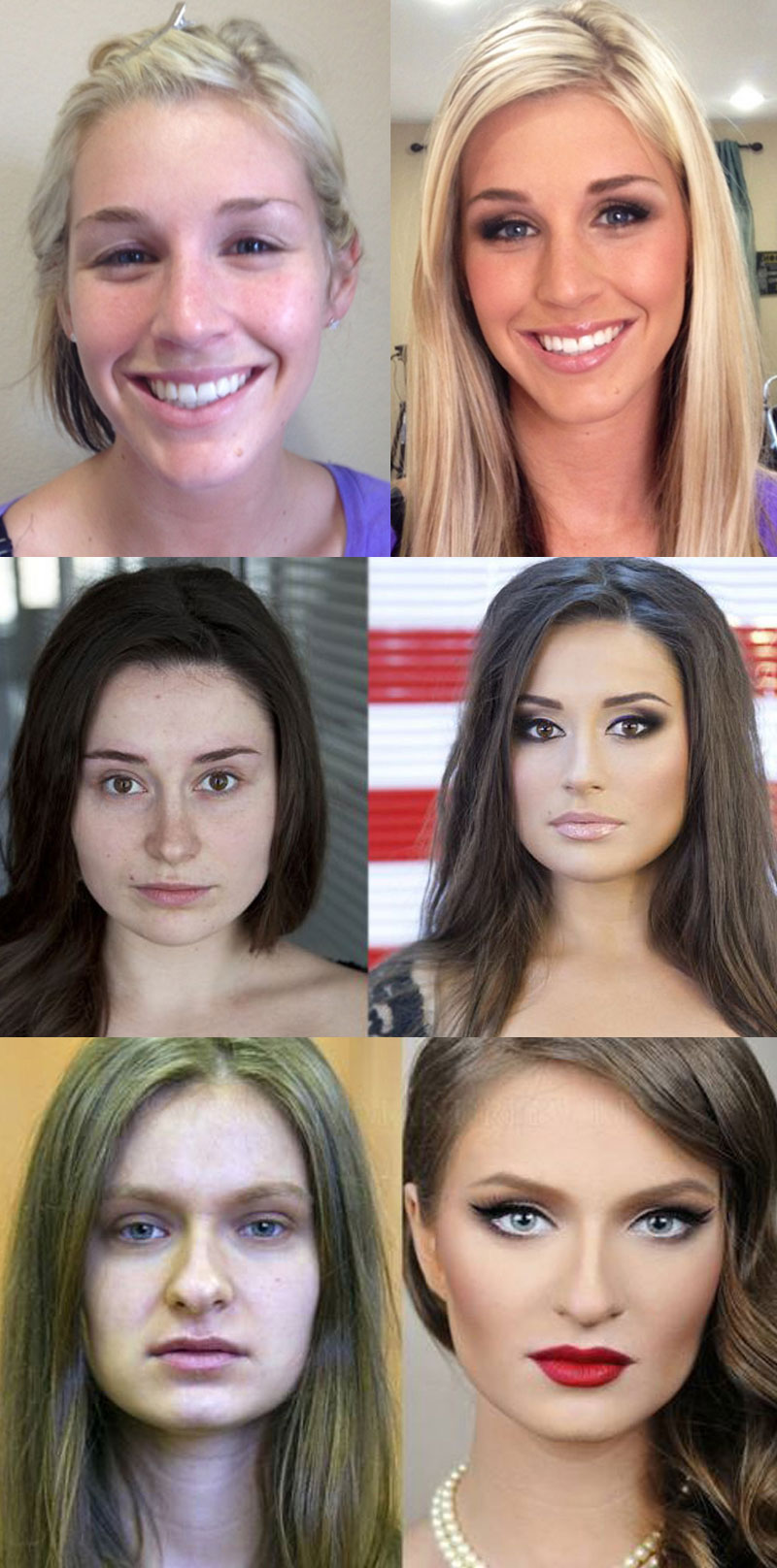 Women - with and without make up